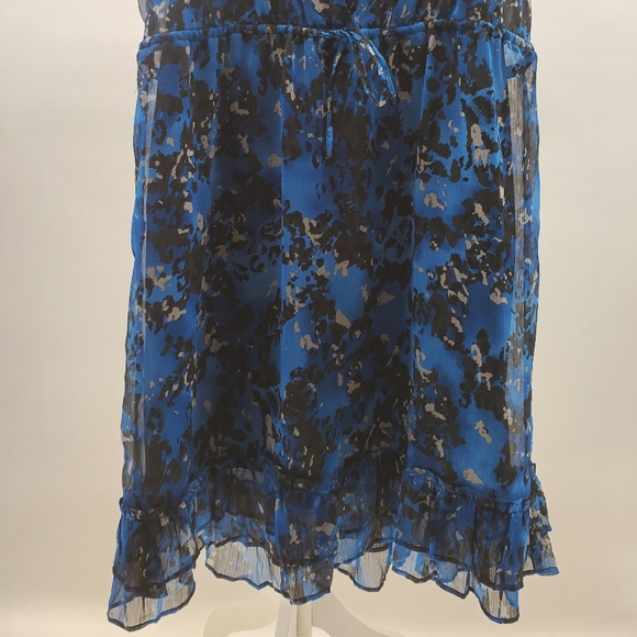 Converse XL Sheer Sheath Blue Black Print Dress - Picture 3 of 7